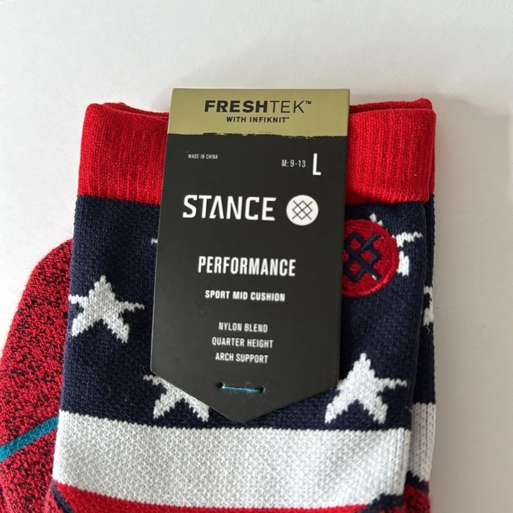 Stance Performance Socks. 2 Pairs. American / Patriotic. Size Large.